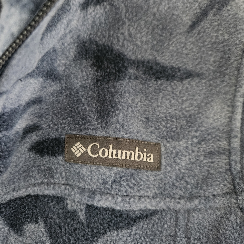 Columbia Kids Camo Blue Fleece Jacket, Sz Med - Unisex, Cozy, Active Lightweight - Picture 4 of 7